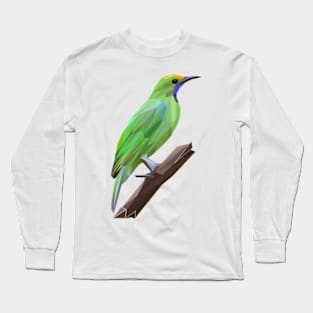 Golden-fronted Leafbird Lowpoly Art Long Sleeve T-Shirt